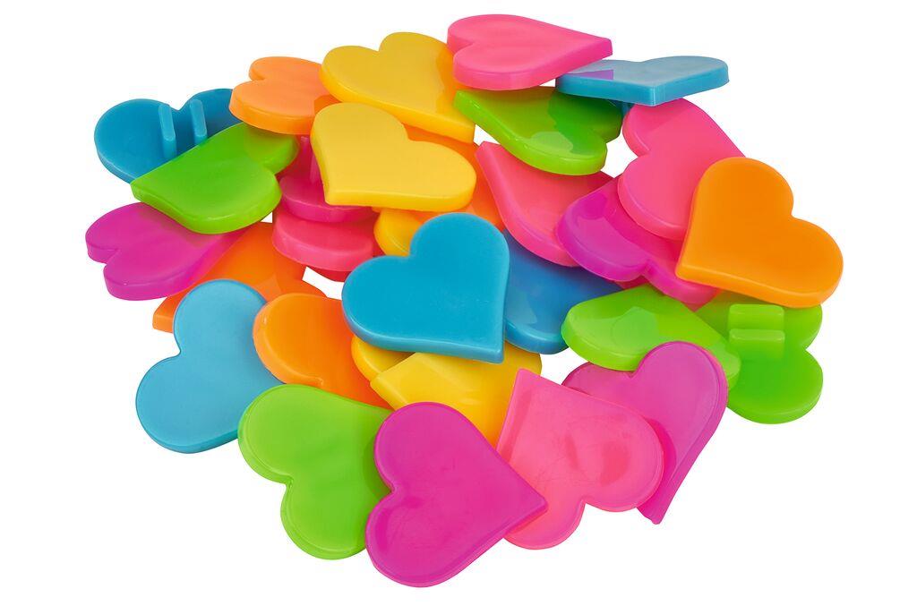 Spaakdecoratie metallic sterren/hartjes 2 assorti