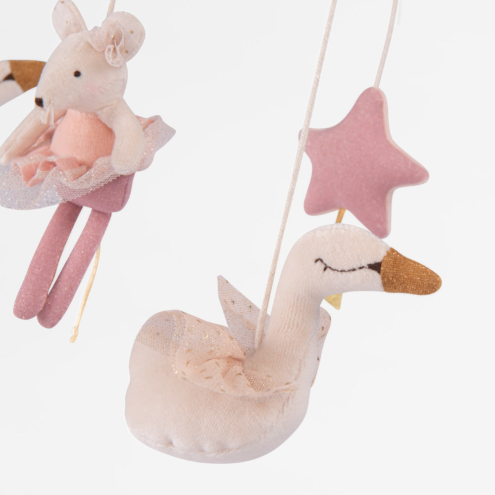 Muziekmobiel – La Petite École de Danse (muis, zwanen &amp; sterren)