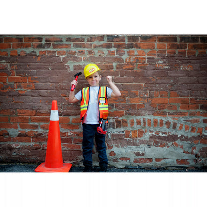 Construction Worker Vest with Helmet & Accessory Set (5 pcs), SIZE US 5-6