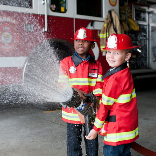 Fireman Coat with Helmet & Accessory Set (5 pcs), SIZE US 3-4