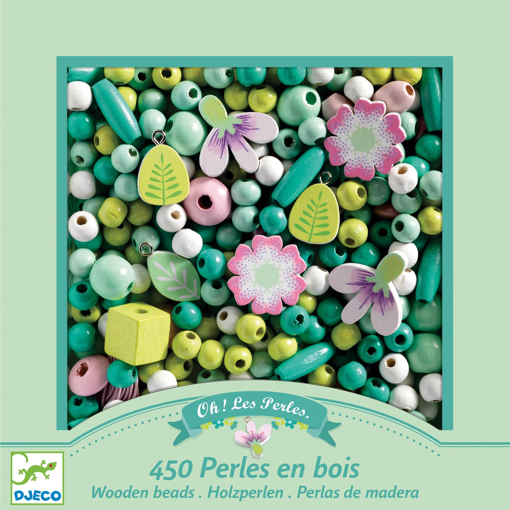 Perles et bijoux  Perles bois - Feuilles et fleurs