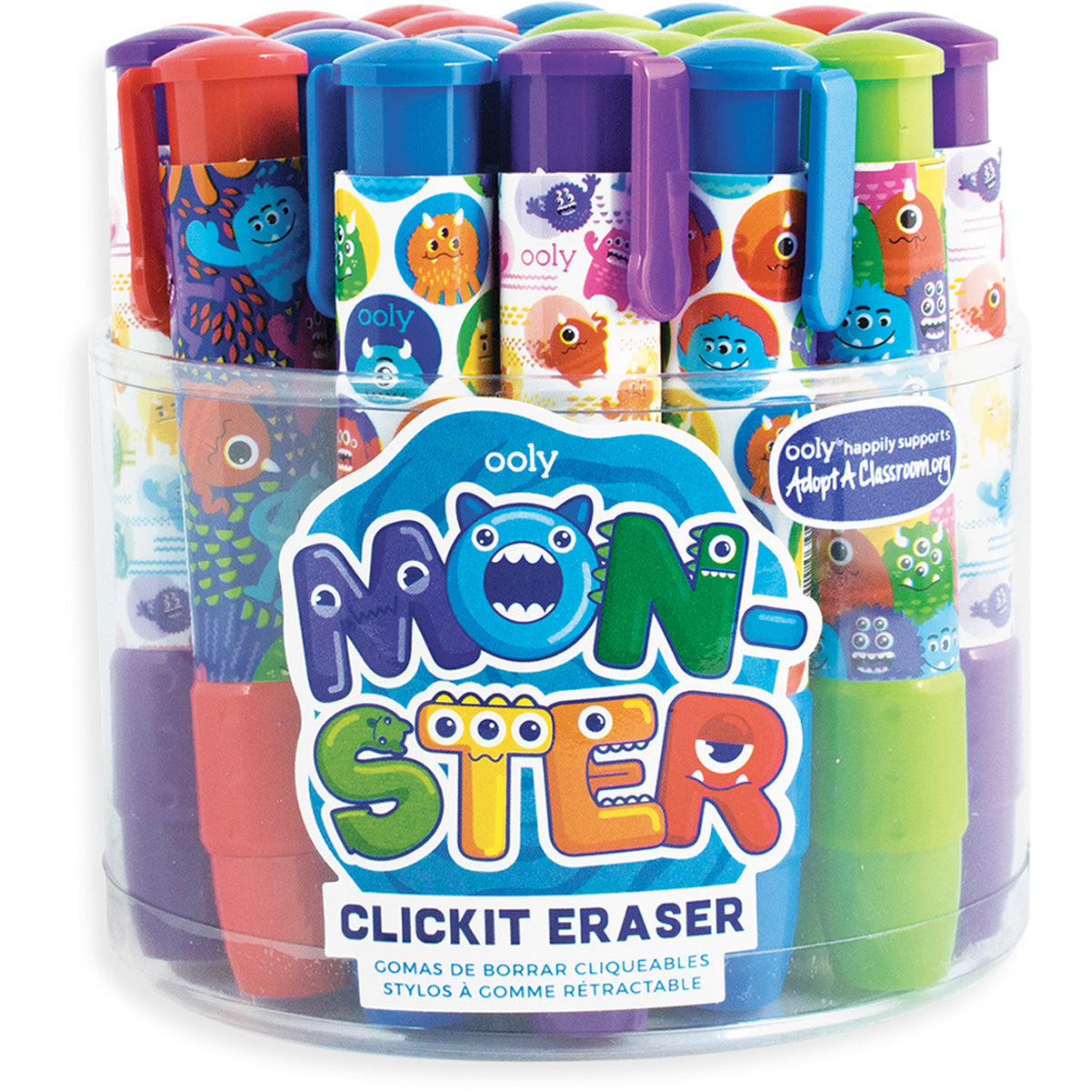 Ooly - Click It Erasers - Tub of 24 - Monsters