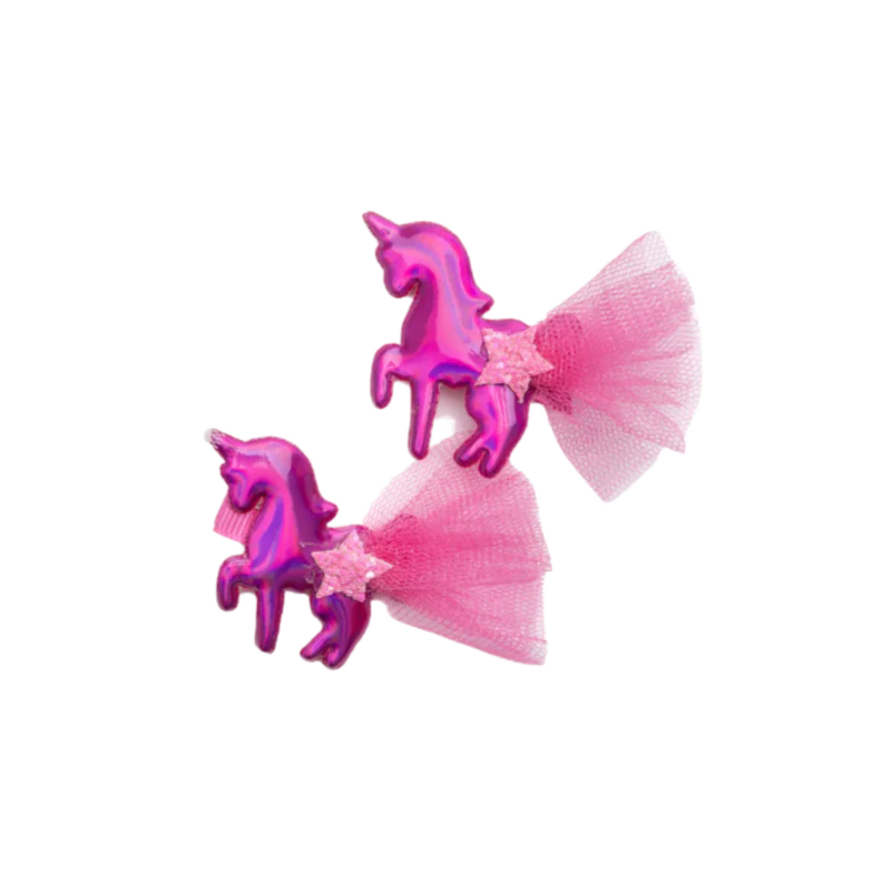 Iridescent Unicorn Hairclip Set (2 pcs), 2 styles assorted