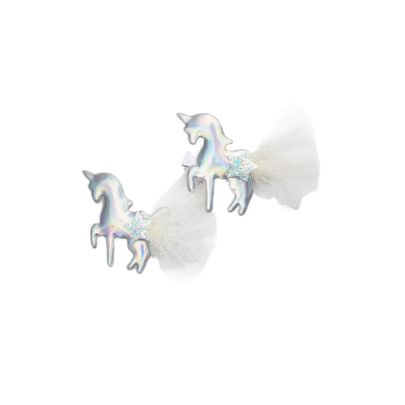 Iridescent Unicorn Hairclip Set (2 pcs), 2 styles assorted