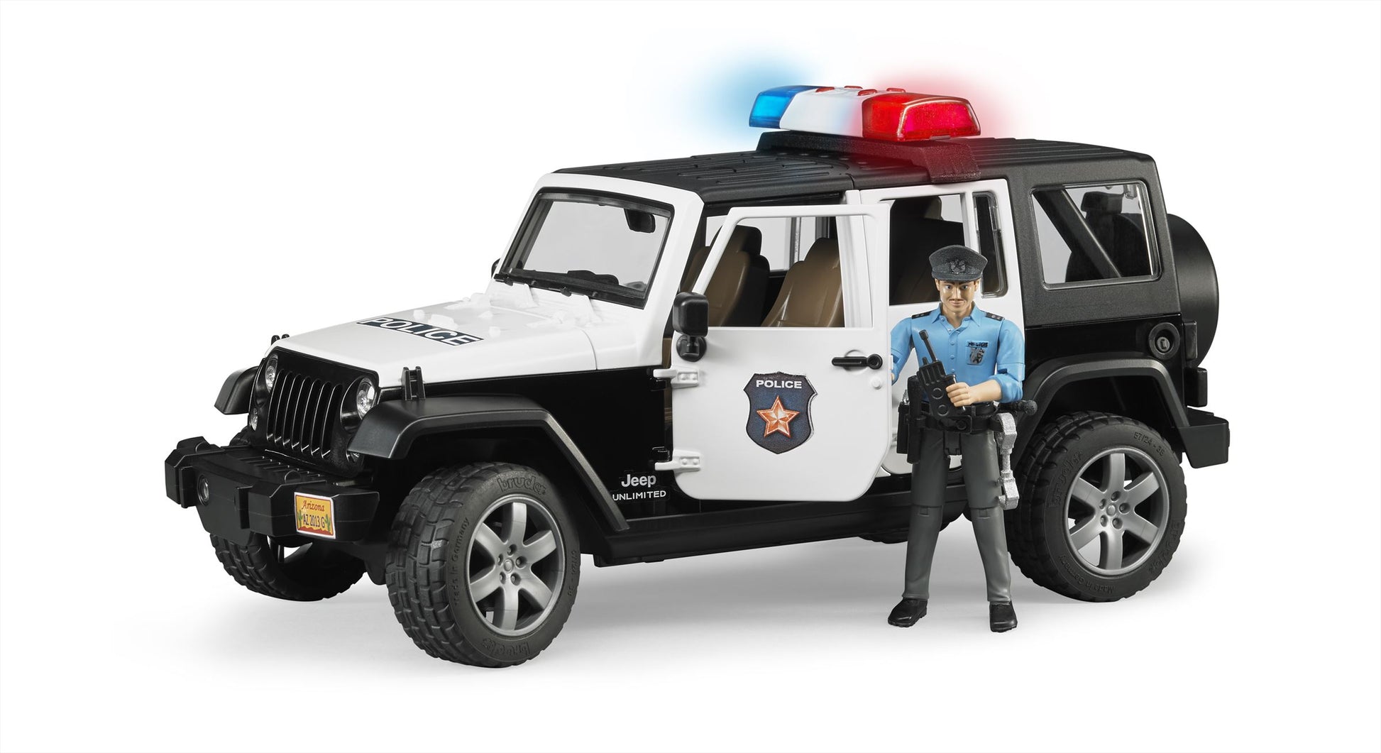 Bruder Jeep Wrangler Unlimited Rubicon politieauto met agent