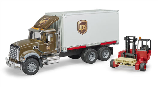 Bruder Mack Granite UPS vrachtwagen met heftruck
