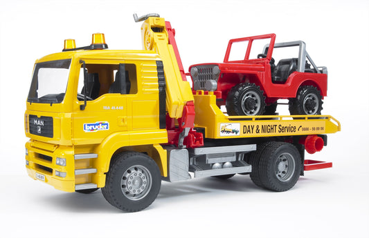 Bruder MAN TGA afsleepwagen met Jeep