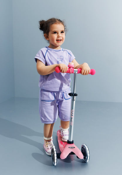 Mini Micro step Deluxe Glow LED Plus - 3-wiel kinderstep - Frosty Roze