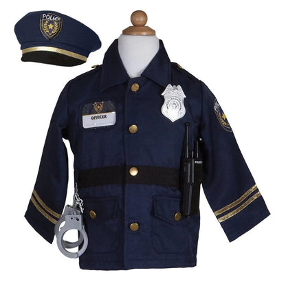 Police Officer Jacket with Hat & Accessory Set (5 pcs), SIZE US 3-4