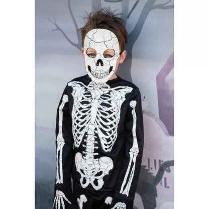 Glow in the Dark Skeleton Shirt with Pant & Mask, SIZE US 5-6