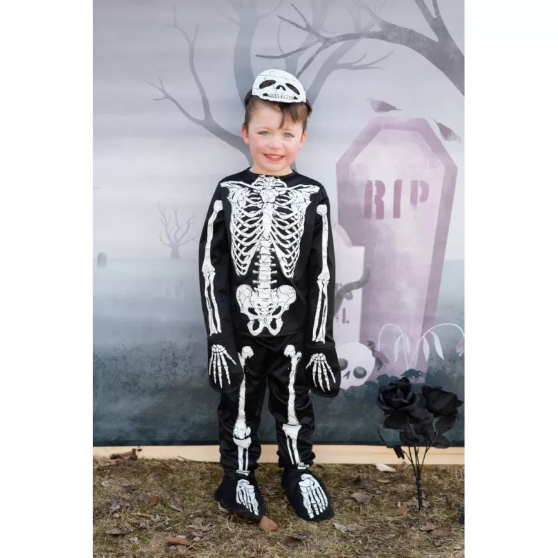 Glow in the Dark Skeleton Shirt with Pant & Mask, SIZE US 5-6