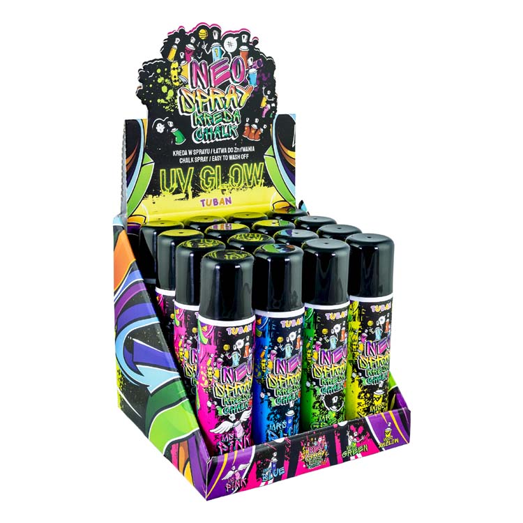 Tuban - Display Neo Chalk Spray – Mix 16 Pcs X 150 ml