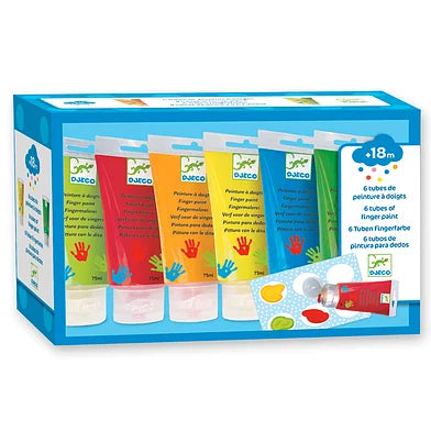 Les couleurs des petits 6 tubes de peinture à doigts